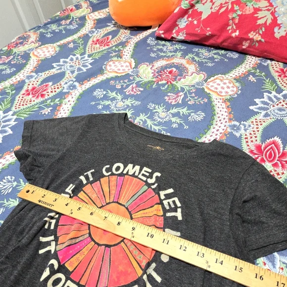 Natural Life Tops | Charcoal Gray Graphic Sun Tee Women's S - Picture 5 of 8